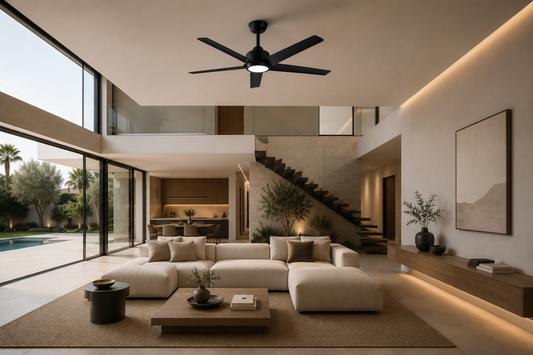 Misk Noir Mat 52” – Ventilateur plafond LED silencieux réversible