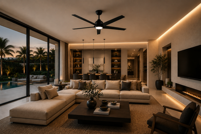 Misk Noir Mat 52” – Ventilateur plafond LED silencieux réversible