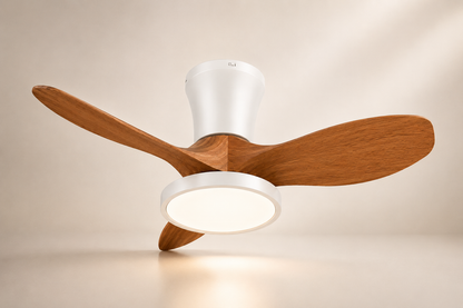 ALNassim  Bois Clair 32” – Ventilateur plafond LED silencieux réversible