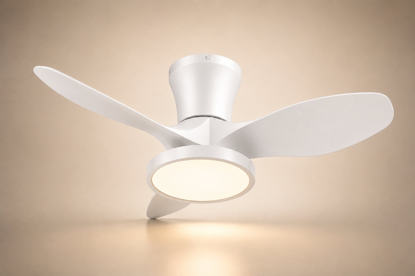 ALNassim Blanc Mat 32" - Ventilateur plafond LED silencieux réversible